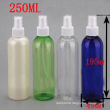 250ml Colorful Pet Plastic Shoulder Cosmetic Packaging Fine Mist Sprayer Pump Bottle